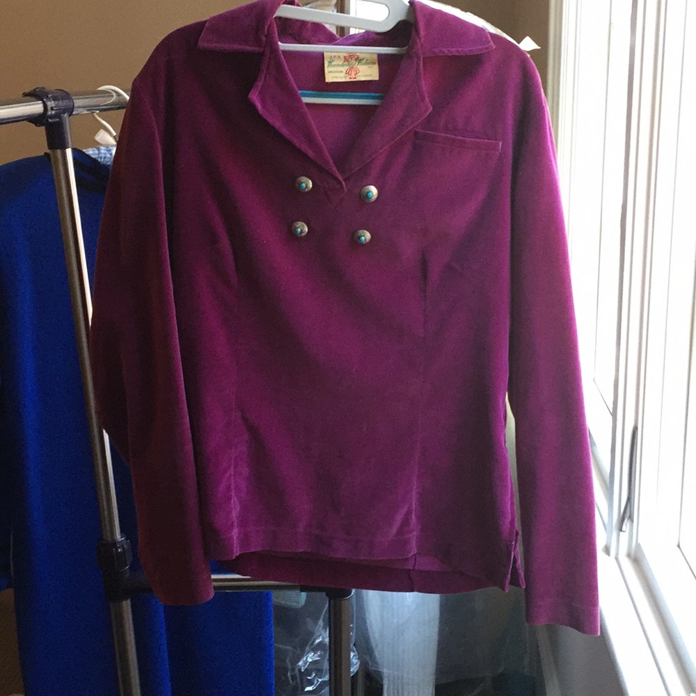 Vintage cotton velvet American Indian top